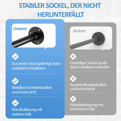 Tuqaki Duschvorhangstange U-/L-Form, verstellbar, schwarz
