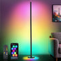 AmazeFun LED Stehlampe RGBIC dimmbar, 140 cm, Fernbedienung, schwarz – schlanke Eckleuchte mit rundem Standfuss