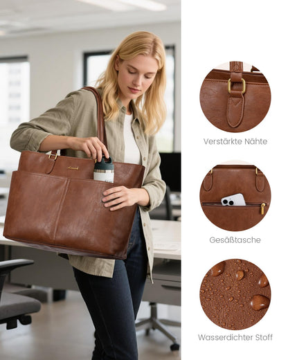 LOVEVOOK Handtasche Damen gross Laptoptasche 17.3 Zoll Shopper