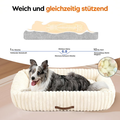 Upvilla Hundebett für kleine Hunde, waschbar, Memory-Schaum, Beige