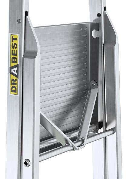 DRABEST Stehleiter Klapptrittleiter – 8 Stufen Alu mit Arbeitsschale
