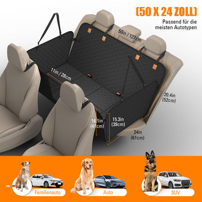 BMaoBBo Hundedecke Auto Rückbank 127x62 cm, wasserdicht, schwarz