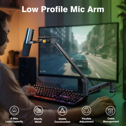 Gear-Lock Low Profile Mikrofonarm – 3 KG Traglast