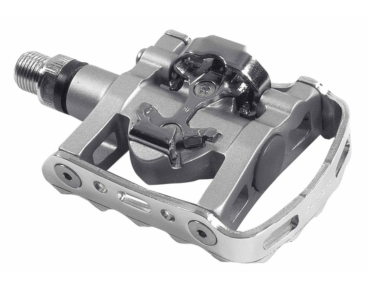 Shimano PDM-324 Fahrradpedale SPD mit Cleats, silber – Kombipedal mit SPD- und flacher Seite