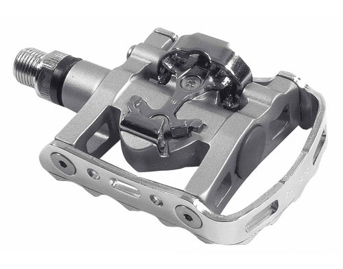 Shimano PDM-324 Fahrradpedale SPD mit Cleats, silber – Kombipedal mit SPD- und flacher Seite
