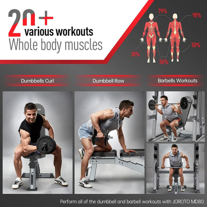 JOROTO Hantelbank MD80 – Einstellbare Fitness Schräg- & Flachbank