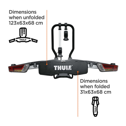 Thule EasyFold XT Fahrradträger für 2 Fahrräder – Schwarz