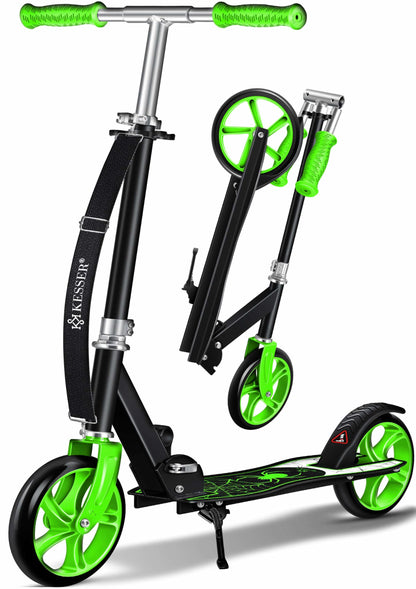 KESSER® Spider Kickscooter Klappbar Höhenverstellbar - Grün. Grüner Tretroller zur flexiblen Nutzung, klappbar und höhenverstellbar.