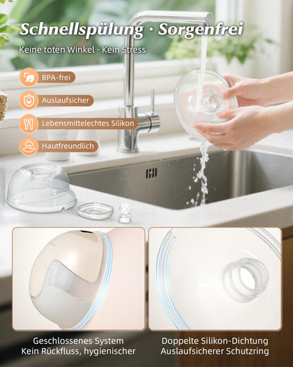 KISSBOBO K5 Elektrische Doppel-Milchpumpe, freihändig, Beige