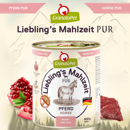 GranataPet Liebling's Mahlzeit Pferd PUR Hundefutter 6 x 800 g