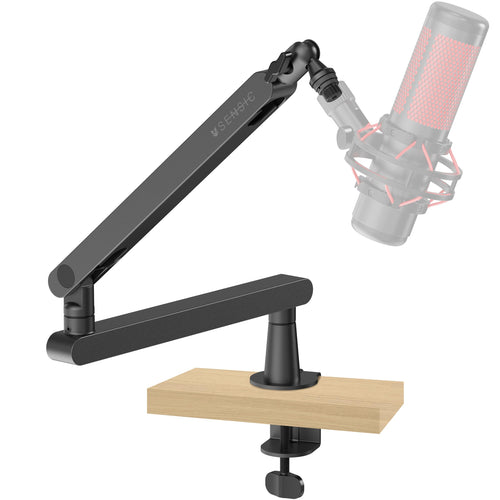 SENSIC SA-30 LP Low Profile Mikrofonständer Tisch. Kompakter, schwarzer Tischständer. Für optimale Mikrofonpositionierung bei Podcasts/Streaming.