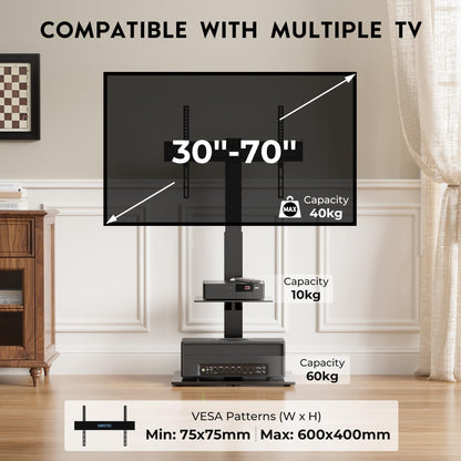 BONTEC TV-Ständer FIT-2, höhenverstellbar, drehbar, 30-70 Zoll