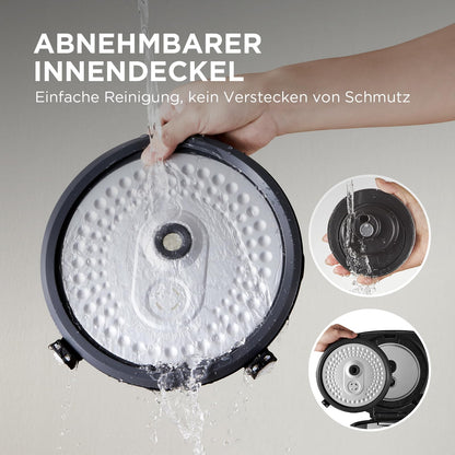 Midea Reiskocher Multifunktionsgerät - 5L Schwarz-Silber