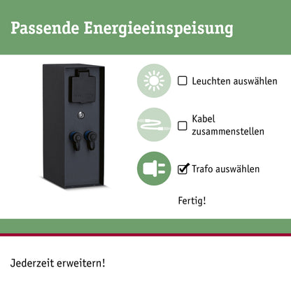 Paulmann Plug & Shine Rio Aussensteckdose Sensor IP44 Anthrazit