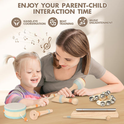 Vanplay Musikinstrumente Set aus Holz, Musikspielzeug für Kinder