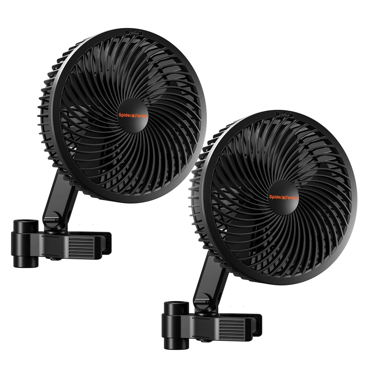 Spider Farmer Clip-Ventilator, oszillierend, EC-Motor, IP54, 2er Pack, kompakt, für Luftzirkulation in Growbox und Zelt
