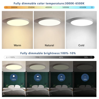 JDONG LED Deckenleuchte 90W Ø78cm - Dimmbar mit Fernbedienung
