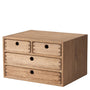 KIRIGEN Holz Schreibtisch-Organizer - 4 Schubladen Dunkelbraun. Rechteckiger, dunkelbrauner Holz-Organizer mit vier Schubladen für Büromaterial.