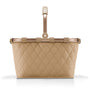 reisenthel carrybag frame Einkaufskorb - rhombus ginger. Ovaler Textilkorb mit Aluminiumrahmen und Klappgriff zum Transport von Einkäufen.