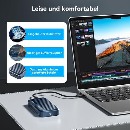 ACASIS TBU 501 PRO-EU 80Gbps M.2 NVMe SSD Gehäuse mit Lüfter