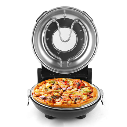 KLAIF Pizzaofen elektrisch 420 °C mit 31 cm Keramik-Pizzastein 1200 W
