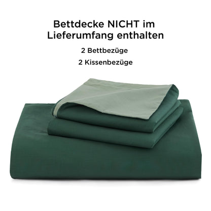 Bedsure Wendebettwäsche 135x200 Baumwolle 4teilig Salbeigrün