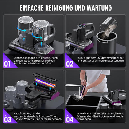 JPHYLL Milbensauger für Matratzen UVC-S1600-Pro mit UV-C-Licht, 16 kPa