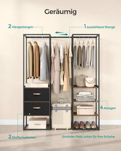 SONGMICS Offener Kleiderschrank RGR003B01 - Vintagebraun