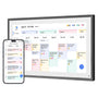 Dragon Touch 21.5 Zoll Digitaler Wandkalender - Schwarz. Rechteckiges, schwarzes Display, das digitale Kalenderdaten anzeigt.