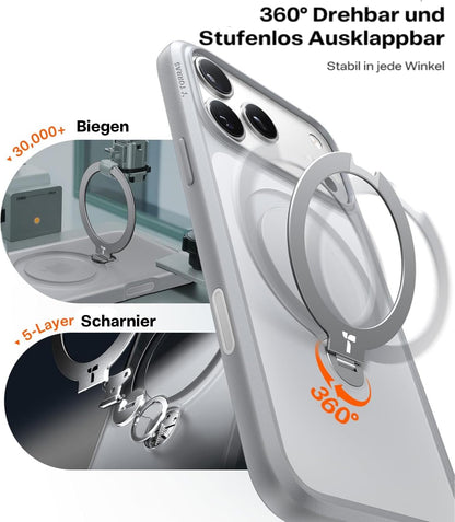 TORRAS Ostand Q3 Spin Handyhülle für iPhone 17 Pro Max, Silbergrau