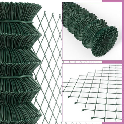 B!HOME Maschendrahtzaun grün 80 cm x 15 m Stahl Gartenzaun