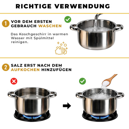 KARL HAUSMANN LINDA Topfset Edelstahl 4-teilig mit Glasdeckel