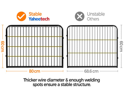 Yaheetech Welpenlaufstall 6 Gitter 80x60 cm – Innen/Aussen