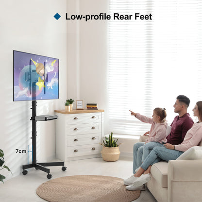 BONTEC Mobiler TV Ständer rollbar für 23-60 Zoll Fernseher bis 25 kg