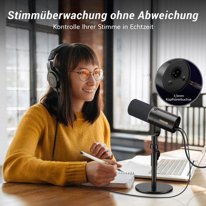 TONOR TD520 USB/XLR Dynamisches Mikrofon mit Ständer