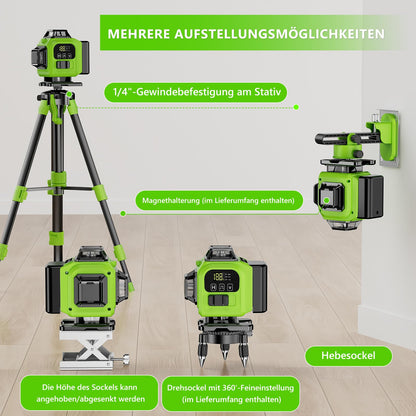 Tdyon Kreuzlinienlaser GA-13 grün 16 Linien 4x360° selbstnivellierend