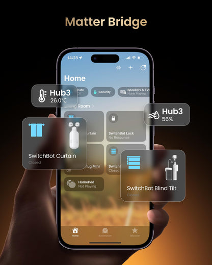 SwitchBot Hub 3 Smart Home Hub mit Matter, IR & Thermo/Hygro