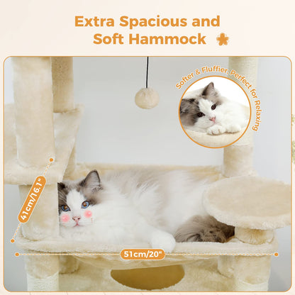 PAWZ Road Kratzbaum Grosse Katzen Stabil – 184cm Beige