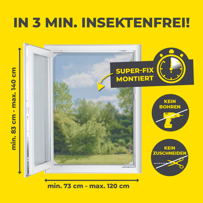 EASYmaxx Insect Protect Teleskop-Insektenschutzgitter Fenster, 4er-Set