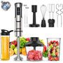 Ganiza 10-in-1 Stabmixer 1200W mit Doppel-Milchaufschäumer. Schlankes Gerät zum Pürieren, Zerkleinern und Milchaufschäumen.