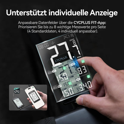 CYCPLUS M3 GPS Fahrradcomputer, ANT+ & Bluetooth, 100 h Akkulaufzeit
