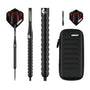 Champify Blackbird Steeldarts Set 23g 90% Tungsten mit Darttasche, schwarz