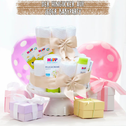 MilaBoo Windeltorte Mädchen rosa, 2-stöckig, Geschenk zur Geburt