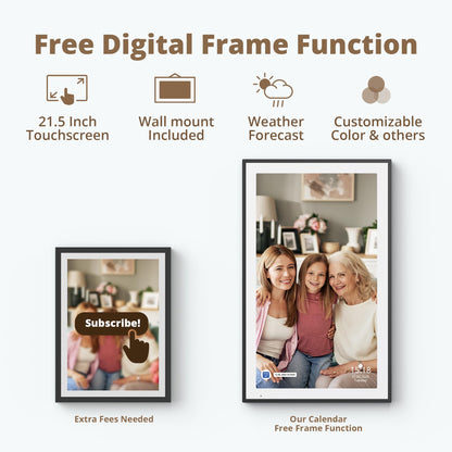 Dragon Touch 21.5 Zoll Digitaler Wandkalender - Schwarz
