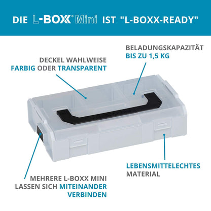 L-BOXX Mini Sortimentskasten 3er Set, blau, mit transparentem Deckel