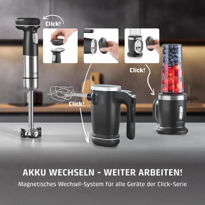 CASO Click & Mix Kabelloser Handmixer, 8 Stufen, mit Akku