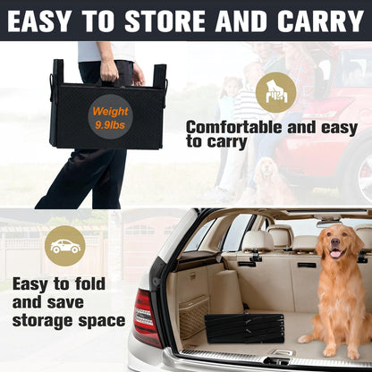 Niubya Hundetreppe Auto klappbar, 6 Stufen, Einstiegshilfe bis 90 kg