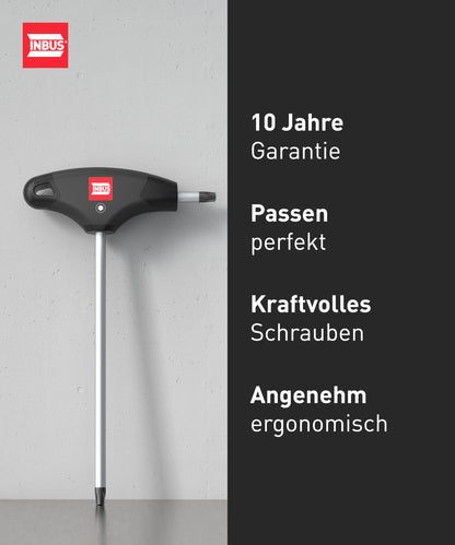INBUS 74124 TORX T-Griff Schraubendreher Set 8-teilig TX9–TX40