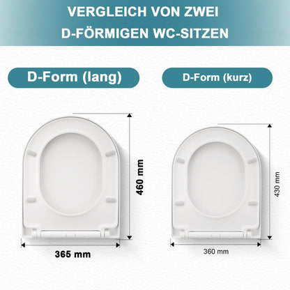 MEEJEE WC-Sitz D-Form mit Absenkautomatik, Duroplast, weiss