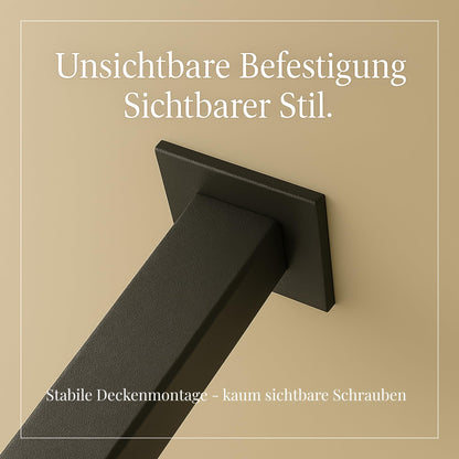 Homemetall Kleiderstange Deckenmontage – Schwarz Metall B80cm